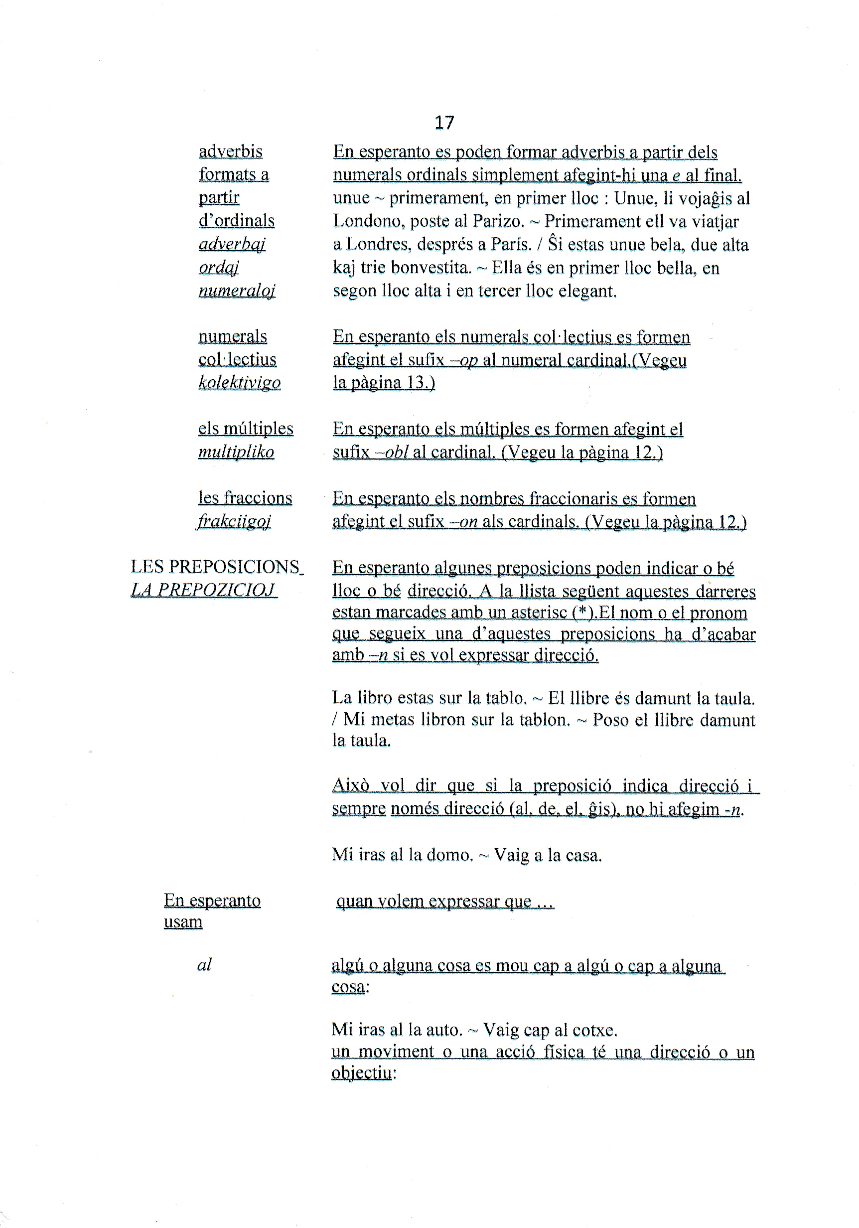 Català Les Preposicions